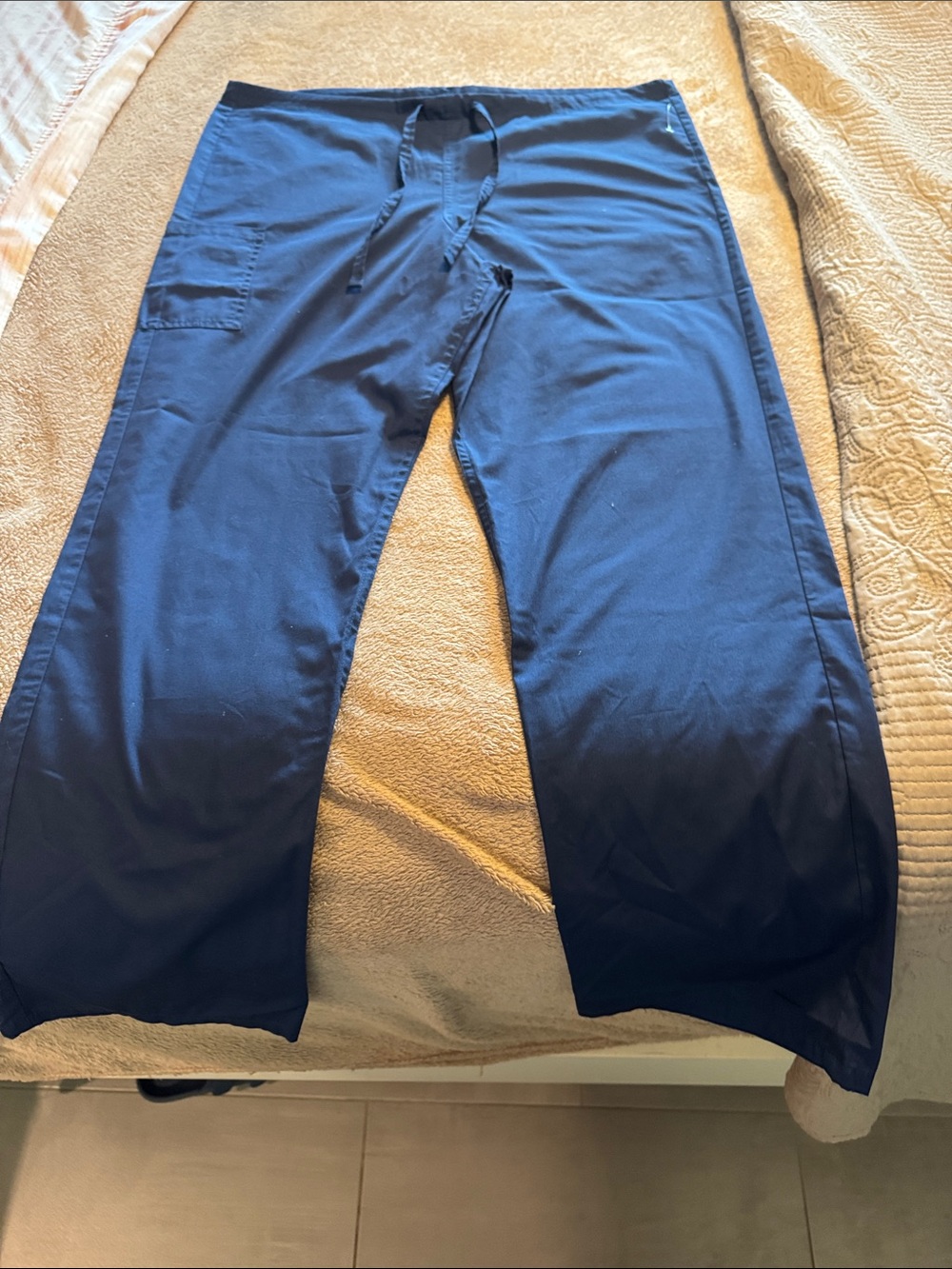 Navy Straight-Leg Women's Drawstring Pants